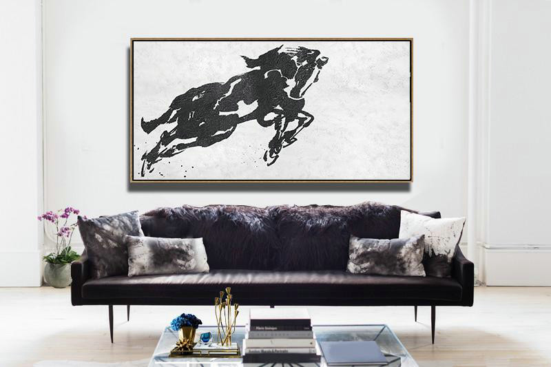 Large Abstract Wall Art,Oversized Horizontal Minimal Art On Canvas - Large Abstract Wall Art